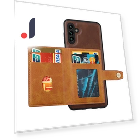 Bump Proof Calf Texture Phone Case with Card Slots and Kickstand — Phone Accessories, Smartwatch 2025