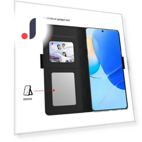 Case Mirror Design PU Leather Cover with Card Holder — Flip Cases, Smartwatch 2025