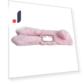 Flexible TPU Bunny Ears Furry Hairball Phone Cover — Protective Covers, Smartwatch 2025