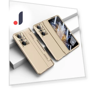 Hinge Protection PC Phone Case with Tempered Glass Screen Film — Screen Protectors, Smartwatch 2025