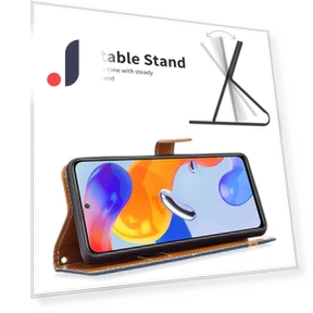 Jeans Cloth Texture Leather Wallet Mobile Cover with Stand — Phone Accessories, Smartwatch 2025