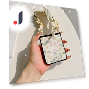 Lacquered Pattern Phone Cover with Silk Scarf Chain — Flip Cases, Smartwatch 2025