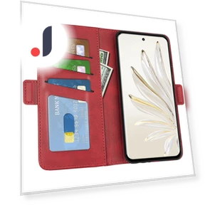 PU Leather Wallet Case with Dual Magnetic Clasp and Stand — Flip Cases, Smartwatch 2025