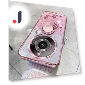 Rhinestone Flower Ring Kickstand Back Cover Glitter Gradient TPU Phone Case — Phone Accessories, Smartwatch 2025