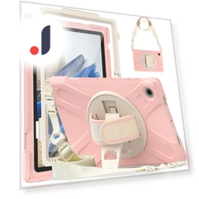 Rotary Kickstand PC+Silicone Tablet Case with Hand Strap — Protective Cases, Smartwatch 2025