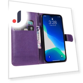 Solid Color Leather Mobile Cover Wallet Stand with Strap — Phone Accessories, Smartwatch 2025