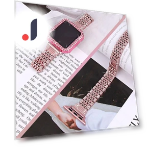 Stainless Steel Smart Watch Strap with Rhinestone Watch Case Protector — Bands, Smartwatch 2025