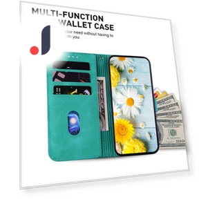 Wallet Stand Flower Imprinted Leather Cover — Flip Cases, Smartwatch 2025