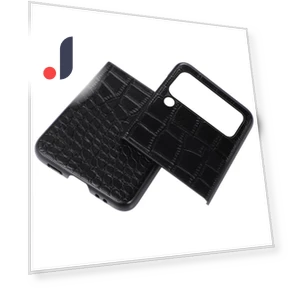 Wear-resistant Crocodile Texture Anti-fall Genuine Cowhide Leather Coated PC Phone Cover — Flip Cases, Smartwatch 2025
