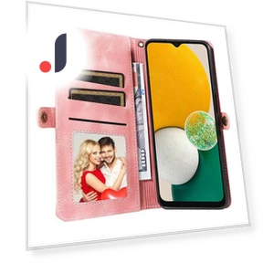 Zipper Pocket Wallet Stand Leather Phone Case with Strap — Phone Accessories, Smartwatch 2025
