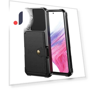 All-round Shockproof PU Leather Coated TPU Case with Card Holder and Kickstand — Bumpers, Smartwatch 2025