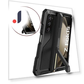 Aluminium Alloy+Silicone Phone Kickstand Case with PET Screen Protector — Phone Accessories, Smartwatch 2025