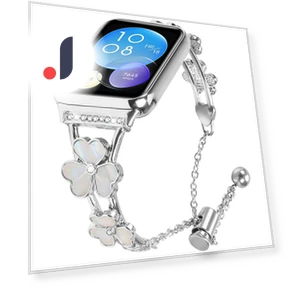 Heart Clover Silver Zinc Alloy Metal Strap — Bands, Samrtwatch Bands Straps
