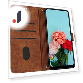 Imprinted Lines Leather Phone Cover with Folding Stand — Phone Accessories, Samrtwatch Bands Straps