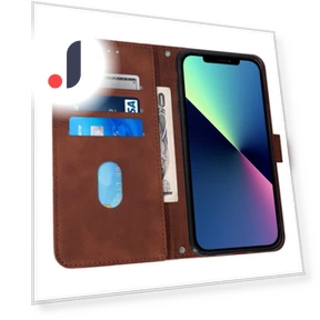 Leather Case with Hand Strap Wallet Stand — Phone Accessories, Smartwatch 2025