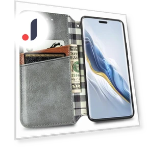 PU Leather Case Rhombus Imprint Wallet Stand Phone Cover — Flip Cases, Smartwatch 2025