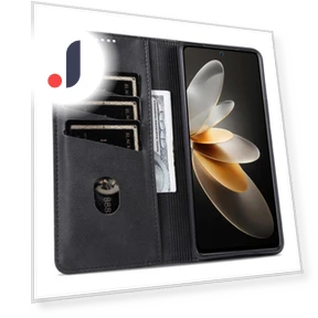 PU Leather Folio Wallet Magnetic Auto-absorbed Phone Cover — Battery Charger Cases, Smartwatch 2025