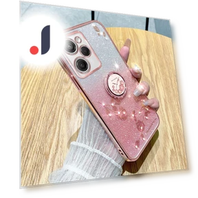 Shockproof Case with Rhinestone Flower & Kickstand — Phone Accessories, KADEM