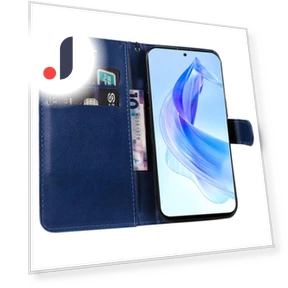 Solid Color Leather Mobile Cover Wallet Stand with Strap — Phone Accessories, Smartwatch 2025