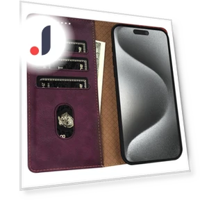 Solid Color Leather Phone Cover with 3 Card Holder — Sleeves, Smartwatch 2025