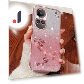 TPU Cover Gradient Glitter Rhinestone Flower Anti-scratch Phone Case — Phone Accessories, KADEM