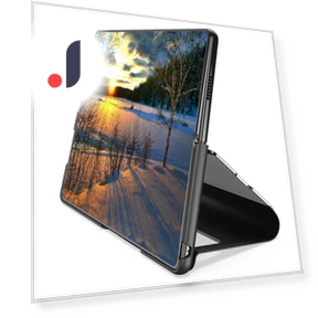 View Window PU Leather Case with Stand and Mirror — Phone Accessories, Smartwatch 2025