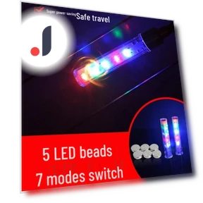 5-LED Vibration Sensor Valve Lights — Bike Valve Protectors, OmniShop