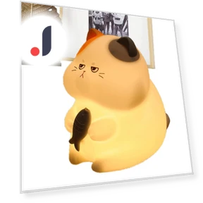 Fun Touch Lamp in Shape of Cat and Fish — Kids' Lamps, TOP-MALL-001