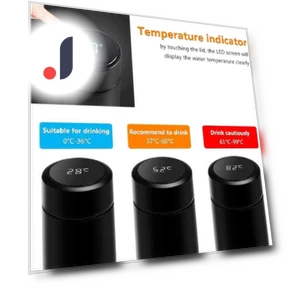 Smart Temperature Display Thermos Mug — Beverage Warmers