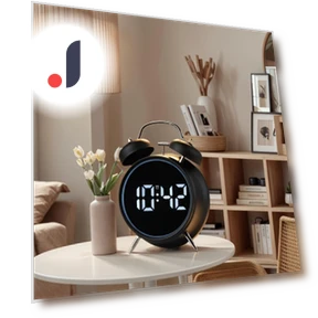 Ultrasonic Alarm Clock with Glow-in-the-Dark Display — Alarm, Houspace