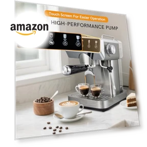 Stainless Steel Espresso Coffee Machine with Milk Frother — Coffee & Espresso Combos, ChefAidPower