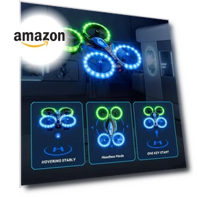 3in1 Battle Drone with LED Lights — Remote Control Aircraft, ARMEW