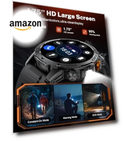 Military Smart Watch with Flashlight — Smartwatches, LIGE