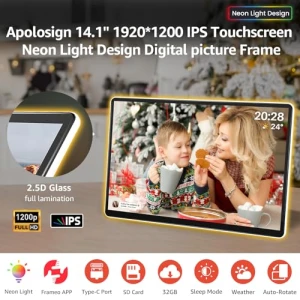 Neon Light Digital Picture Frame, Apolosign