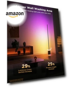 RGBICWW LED Floor Lamp with Bluetooth Speaker and White Noise — Standing Lights, Govee