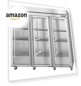 Three Section Commercial Glass Door Refrigerator — Mini Fridges, Hoshizaki