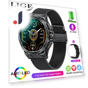 Fully Steel Smart Watch with Round HD Screen — Smartwatches, LIGE