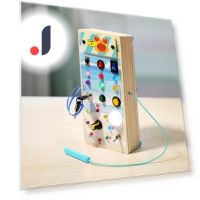 Montessori Busy Board with LED Wooden Sensory Toy — Infant & Early Childhood Playthings, baby and kids
