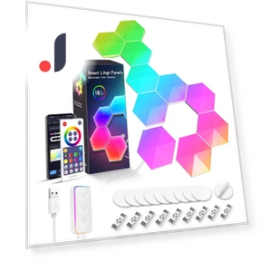 Hexagon Lights RGBIC Music Sync Indoor Smart Wall Lamp — Creative Lighting Solutions, Build My Home