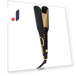 Large Black Smart Thermostat Ergonomic Flat Iron Hair Straightener — Straighteners, Beautyyy