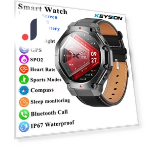 Outdoor Smart Watch with Flashlight, Compass, GPS Tracker, Health Monitor — Smartwatches, KEYSION