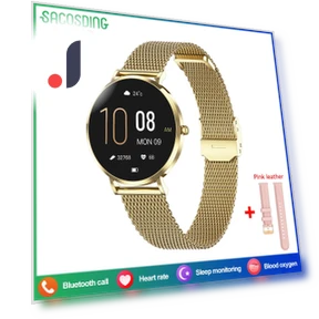 Ultra-Thin Fashionable Women's Smartwatch with AMOLED Display and Health Monitor — Wearable Accessories, SACOSDING