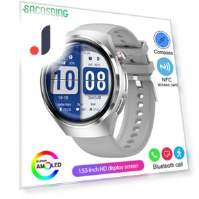 Smart Watch with NFC, Heart Rate Monitor, Bluetooth Calls, GPS — Wearable Accessories, SACOSDING