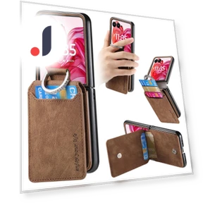 Card Holder Kickstand Retro Texture Leather Back Cover — Flip Cases, Smartwatch 2025