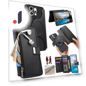 Detachable Magnetic Leather Flip Phone Cover — Flip Cases, Smartwatch 2025
