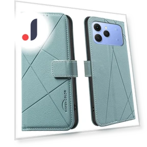 Geometry Imprinted Leather Phone Cover — Flip Cases, Smartwatch 2025