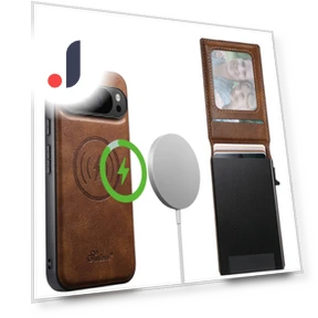 Magnetic Case Waxy Texture Card Slots Leather Back Phone Cover — Smartwatch Protectors, Smartwatch 2025