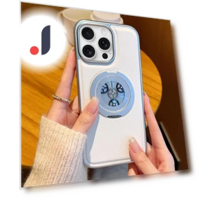 Magnetic Case with Rotating Stand and Stress-Relief Gear — Phone Accessories, Smartwatch 2025