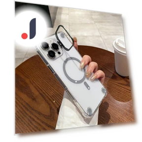 Magnetic Clear Case Shockproof Hybrid Phone Shell with Camera Lens Frame Kickstand — Phone Accessories, Smartwatch 2025
