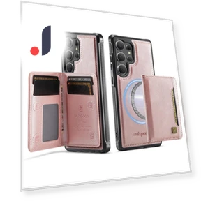 Vintage Leather Back Cover with Magnetic Detachable Card Bag — Bumpers, Smartwatch 2025